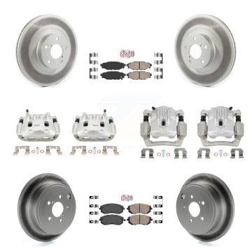Front Rear Brake Caliper Coat Rotor And Ceramic Pad Kit (10Pc) For Subaru Outback Legacy KCG-101901N