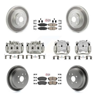Front Rear Disc Brake Caliper Coated Rotors And Ceramic Pad Kit (10Pc) For Subaru Legacy KCG-101903N