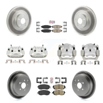 Front Rear Brake Caliper Coat Rotor And Ceramic Pad Kit (10Pc) For Subaru Outback Legacy KCG-101911N