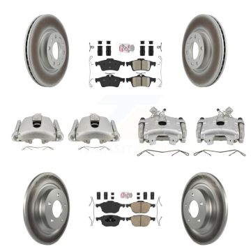 Front Rear Disc Brake Caliper Coated Rotors And Ceramic Pads Kit (10Pc) For Mazda 5 KCG-101912N
