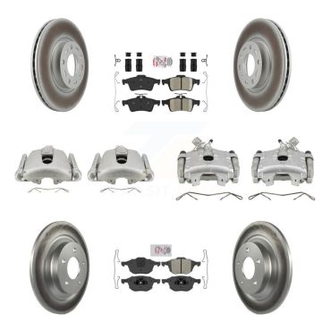 Front Rear Disc Brake Caliper Coated Rotors And Ameribrakes Pads Kit (10Pc) For Mazda 5 KCG-101914N