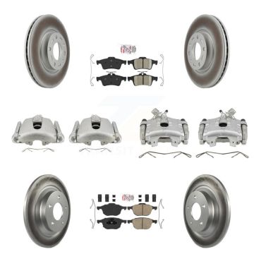 Front Rear Disc Brake Caliper Coated Rotors And Ceramic Pads Kit (10Pc) For Mazda 5 KCG-101915N