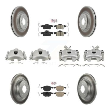 Front Rear Disc Brake Caliper Coated Rotors And Ceramic Pads Kit (10Pc) For Mazda 5 KCG-101916N