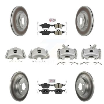 Front Rear Disc Brake Caliper Coated Rotors And Ameribrakes Pads Kit (10Pc) For Mazda 5 KCG-101917N