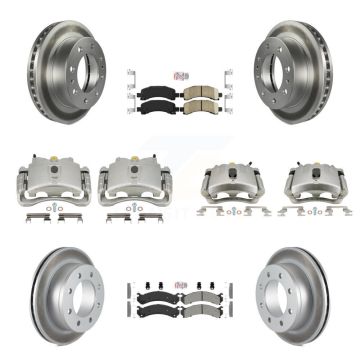 Front Rear Disc Brake Caliper Coat Rotors Ameribrakes Pad Kit (10Pc) For GMC Savana 2500 KCG-101924N