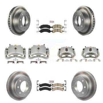Front Rear Brake Caliper Coat Rotors & Ceramic Pad Kit (10Pc) For Chevrolet Express 2500 KCG-101925N