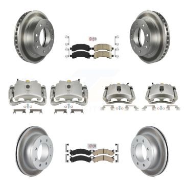 Front Rear Brake Caliper Coat Rotor Ceramic Pad Kit (10Pc) For GMC Savana 2500 Chevrolet KCG-101926N