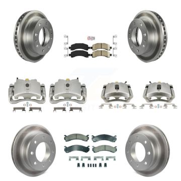 Front Rear Brake Caliper Coat Rotors & Ceramic Pad Kit (10Pc) For Chevrolet Express 2500 KCG-101927N