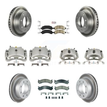 Front Rear Brake Caliper Coat Rotor Ceramic Pad Kit (10Pc) For GMC Savana 2500 Chevrolet KCG-101928N