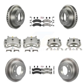 Front Rear Brake Caliper Coat Rotor & Semi-Metallic Pad Kit (10Pc) For Chevrolet Express KCG-101929N