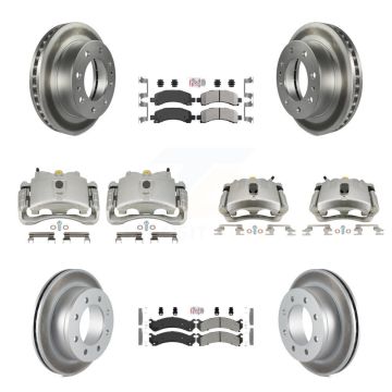Front Rear Brake Caliper Coat Rotor And Semi-Metallic Pad Kit (10Pc) For GMC Savana 2500 KCG-101930N