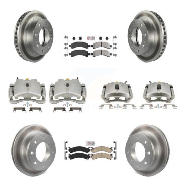 Front Rear Brake Caliper Coat Rotor Ameribrakes Pad Kit (10Pc) For Chevrolet Express GMC KCG-101931N