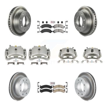 Front Rear Disc Brake Caliper Coat Rotors Ameribrakes Pad Kit (10Pc) For GMC Savana 2500 KCG-101932N