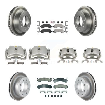 Front Rear Disc Brake Caliper Coat Rotors Ameribrakes Pad Kit (10Pc) For GMC Savana 2500 KCG-101934N