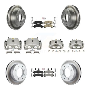 Front Rear Brake Caliper Coat Rotor Ameribrakes Pad Kit (10Pc) For Chevrolet Express GMC KCG-101935N