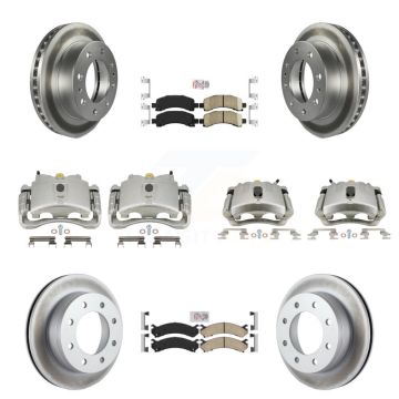 Front Rear Brake Caliper Coat Rotors & Ceramic Pad Kit (10Pc) For Chevrolet Express 2500 KCG-101936N
