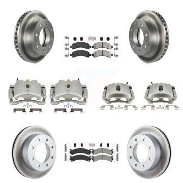 Front Rear Brake Caliper Coat Rotor & Semi-Metallic Pad Kit (10Pc) For Chevrolet Express KCG-101938N