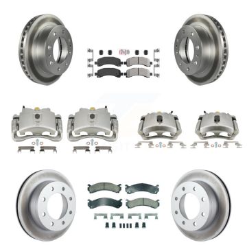 Front Rear Brake Caliper Coat Rotor Ameribrakes Pad Kit (10Pc) For Chevrolet Express GMC KCG-101940N