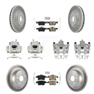 Front Rear Disc Brake Caliper Coated Rotors And Ameribrakes Pads Kit (10Pc) For KCG-101947N