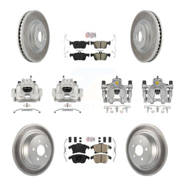 Front Rear Disc Brake Caliper Coated Rotors And Ameribrakes Pads Kit (10Pc) For KCG-101948N
