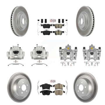Front Rear Disc Brake Caliper Coated Rotors And Ameribrakes Pads Kit (10Pc) For KCG-101949N