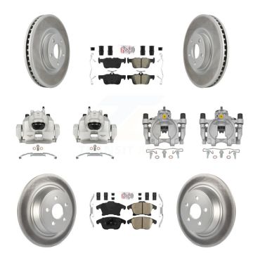 Front Rear Disc Brake Caliper Coated Rotors And Ameribrakes Pads Kit (10Pc) For KCG-101950N