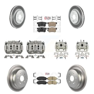 Front Rear Disc Brake Caliper Coat Rotor Ceramic Pad Kit (10Pc) For Honda CR-V Acura RDX KCG-101954N