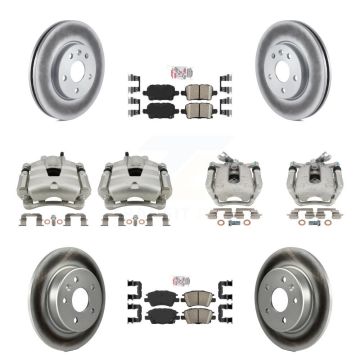 Front Rear Disc Brake Caliper Coat Rotors And Ceramic Pad Kit (10Pc) For Chevrolet Cruze KCG-101991N