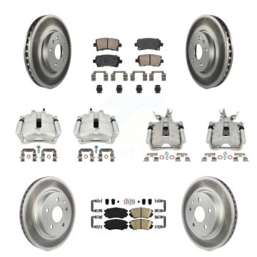 Front Rear Brake Caliper Coat Rotors Ceramic Pad Kit (10Pc) For Chevrolet Malibu Limited KCG-101995N