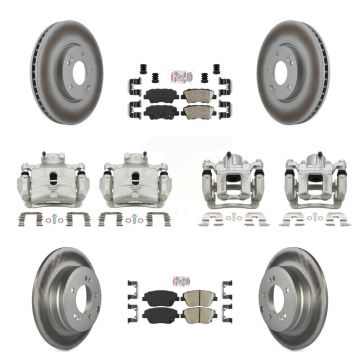 Front Rear Brake Caliper Coat Rotors Ceramic Pad Kit (10Pc) For 2014 Hyundai Sonata 2.0L KCG-102000N