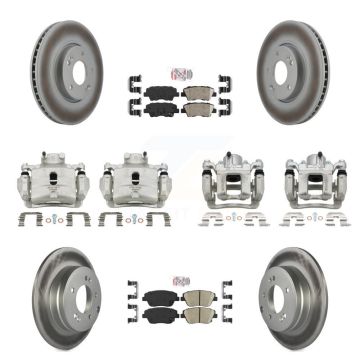 Front Rear Brake Caliper Coat Rotors Ceramic Pad Kit (10Pc) For 2014 Hyundai Sonata 2.0L KCG-102002N