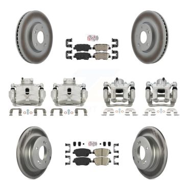 Front Rear Brake Caliper Coat Rotors Ceramic Pad Kit (10Pc) For 2014 Hyundai Sonata 2.0L KCG-102003N