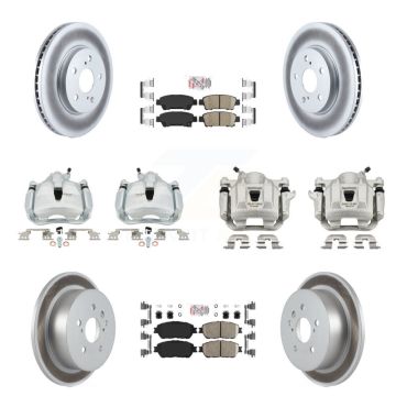 Front Rear Brake Caliper Coat Rotor & Ceramic Pad Kit (10Pc) For 2004-2010 Toyota Sienna KCG-102013N