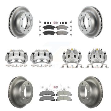 Front Rear Brake Caliper Coat Rotors & Semi-Metallic Pad Kit (10Pc) For Ford F-250 Super KCG-102026N