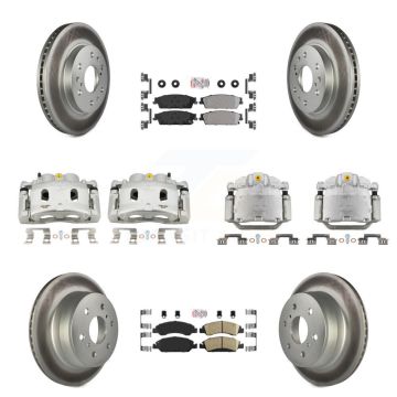 Front Rear Brake Caliper Coat Rotors Ameribrakes Pad Kit (10Pc) For Chevrolet GMC Sierra KCG-102034N