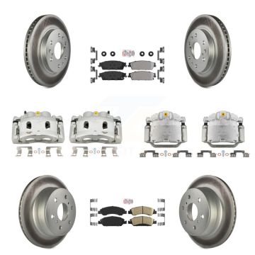 Front Rear Brake Caliper Coat Rotors Ameribrakes Pad Kit (10Pc) For Chevrolet GMC Sierra KCG-102035N