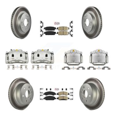 Front Rear Brake Caliper Coat Rotor Ceramic Pad Kit (10Pc) For Chevrolet GMC Sierra 1500 KCG-102037N
