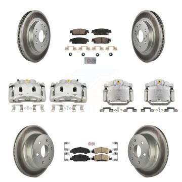 Front Rear Brake Caliper Coat Rotor Ceramic Pad Kit (10Pc) For GMC Sierra 1500 Chevrolet KCG-102041N