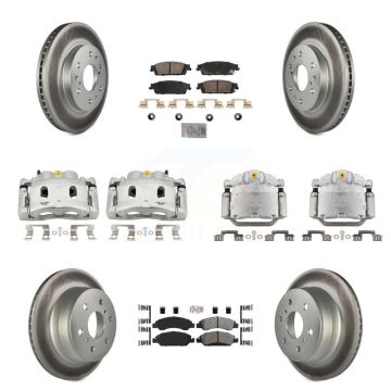Front Rear Brake Caliper Coat Rotor Ameribrakes Pad Kit (10Pc) For GMC Sierra 1500 Tahoe KCG-102042N