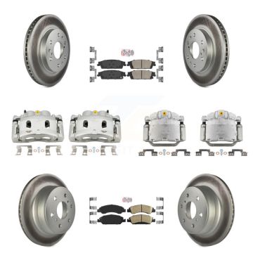 Front Rear Brake Caliper Coat Rotor Ceramic Pad Kit (10Pc) For GMC Sierra 1500 Chevrolet KCG-102047N