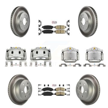 Front Rear Brake Caliper Coat Rotors Ceramic Pad Kit (10Pc) For Chevrolet Silverado 1500 KCG-102056N