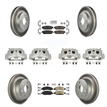 Front Rear Brake Caliper Coat Rotor Ameribrakes Pad Kit (10Pc) For Chevrolet Suburban HD KCG-102062N