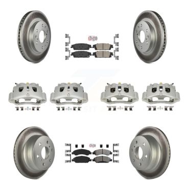 Front Rear Brake Caliper Coat Rotor Ameribrakes Pad Kit (10Pc) For Chevrolet Suburban HD KCG-102067N