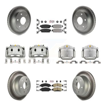 Front Rear Disc Brake Caliper Coat Rotors Ameribrakes Pad Kit (10Pc) For GMC Sierra 1500 KCG-102090N