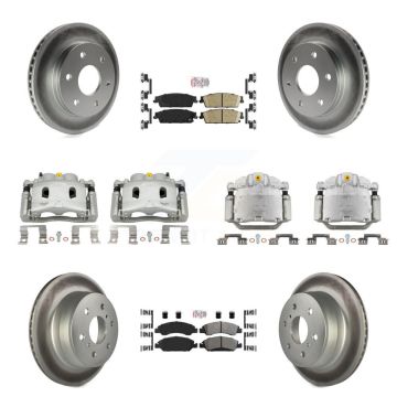 Front Rear Disc Brake Caliper Coat Rotors Ameribrakes Pad Kit (10Pc) For GMC Sierra 1500 KCG-102095N