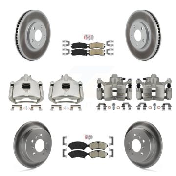 Front Rear Brake Caliper Coat Rotors & Ceramic Pad Kit (10Pc) For Chevrolet Impala Monte KCG-102102N