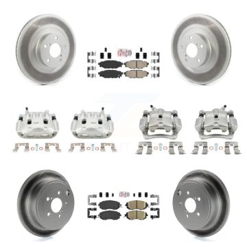 Front Rear Brake Caliper Coat Rotor & Ceramic Pad Kit (10Pc) For Subaru Impreza Forester KCG-102103N