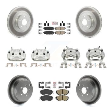 Front Rear Brake Caliper Coat Rotor & Ceramic Pad Kit (10Pc) For Subaru Impreza Forester KCG-102104N