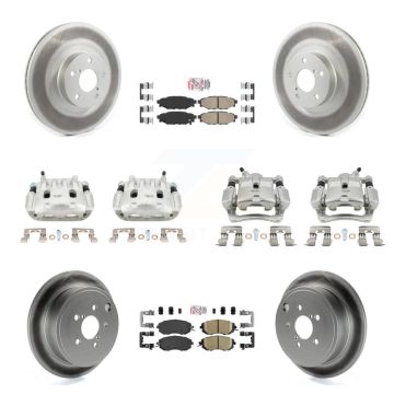 Front Rear Brake Caliper Coat Rotor & Ceramic Pad Kit (10Pc) For Subaru Impreza Forester KCG-102105N