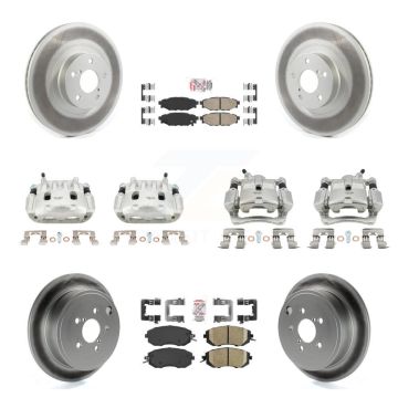 Front Rear Brake Caliper Coat Rotor & Ceramic Pad Kit (10Pc) For Subaru Impreza Forester KCG-102106N